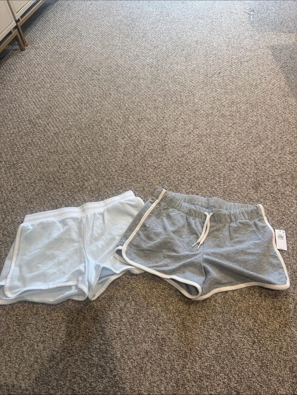 Old Navy Light Blue and Heather Gray Girls Athletic Shorts Duo